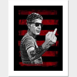 Anthony Bourdain-Middle Finger-Grunge Style Posters and Art